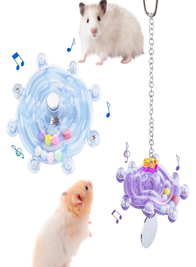 FlidRunest 2PCS Colorful Spinning Hamster Toys, Rotating Exercise Wheel for Cage, Intelligence Training Toys - Image 1